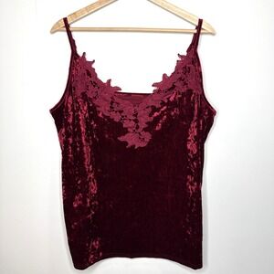 Velvet Babydoll Top 2X Red Whimsigoth Witchy Cami Tank‎ Top Vamp Fairy Grunge